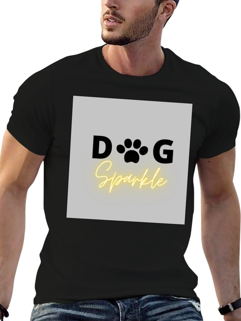 Dog Sparkle Graphic Tee - Unisex Black T-Shirt