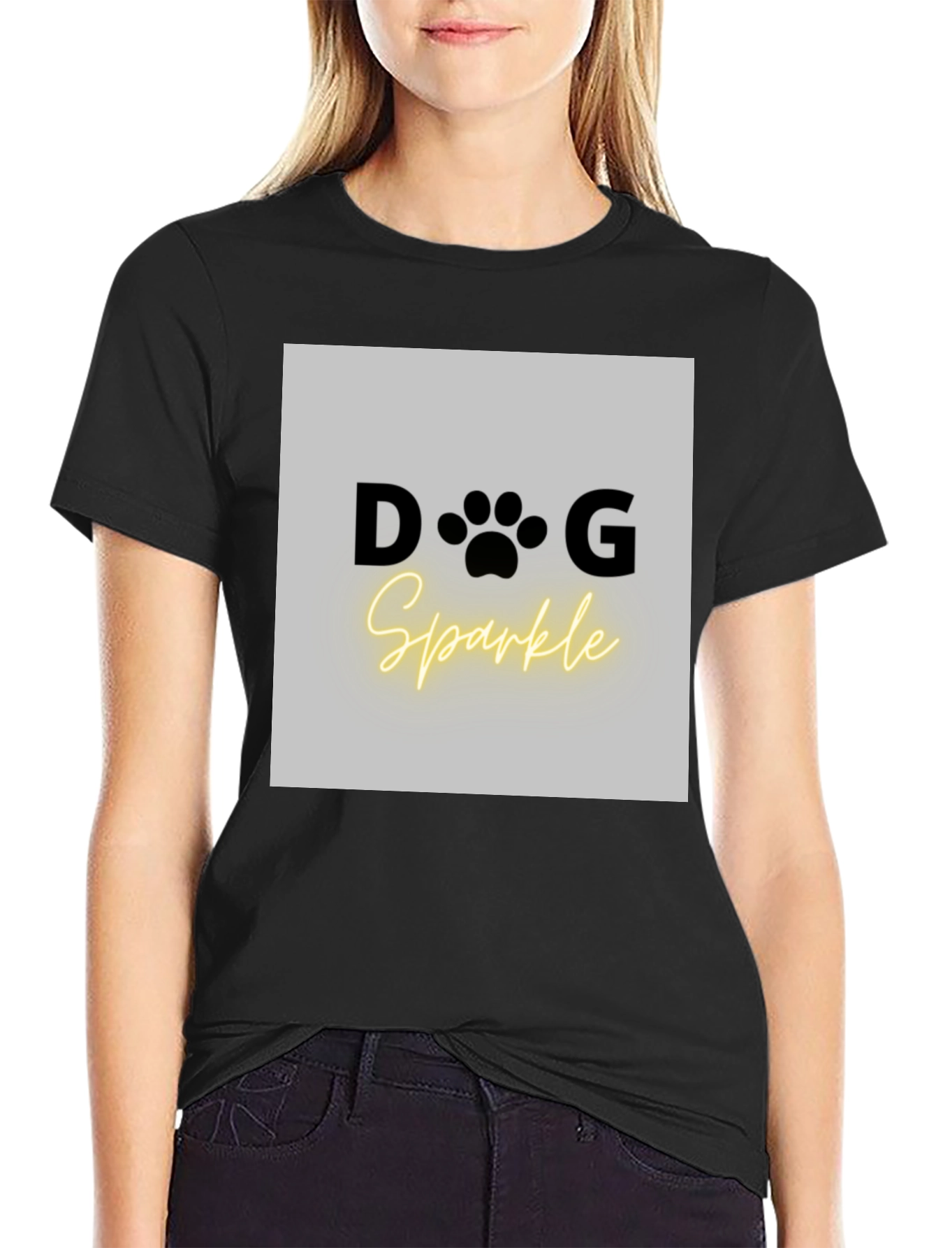 Dog Sparkle Graphic Tee - Unisex Black T-Shirt