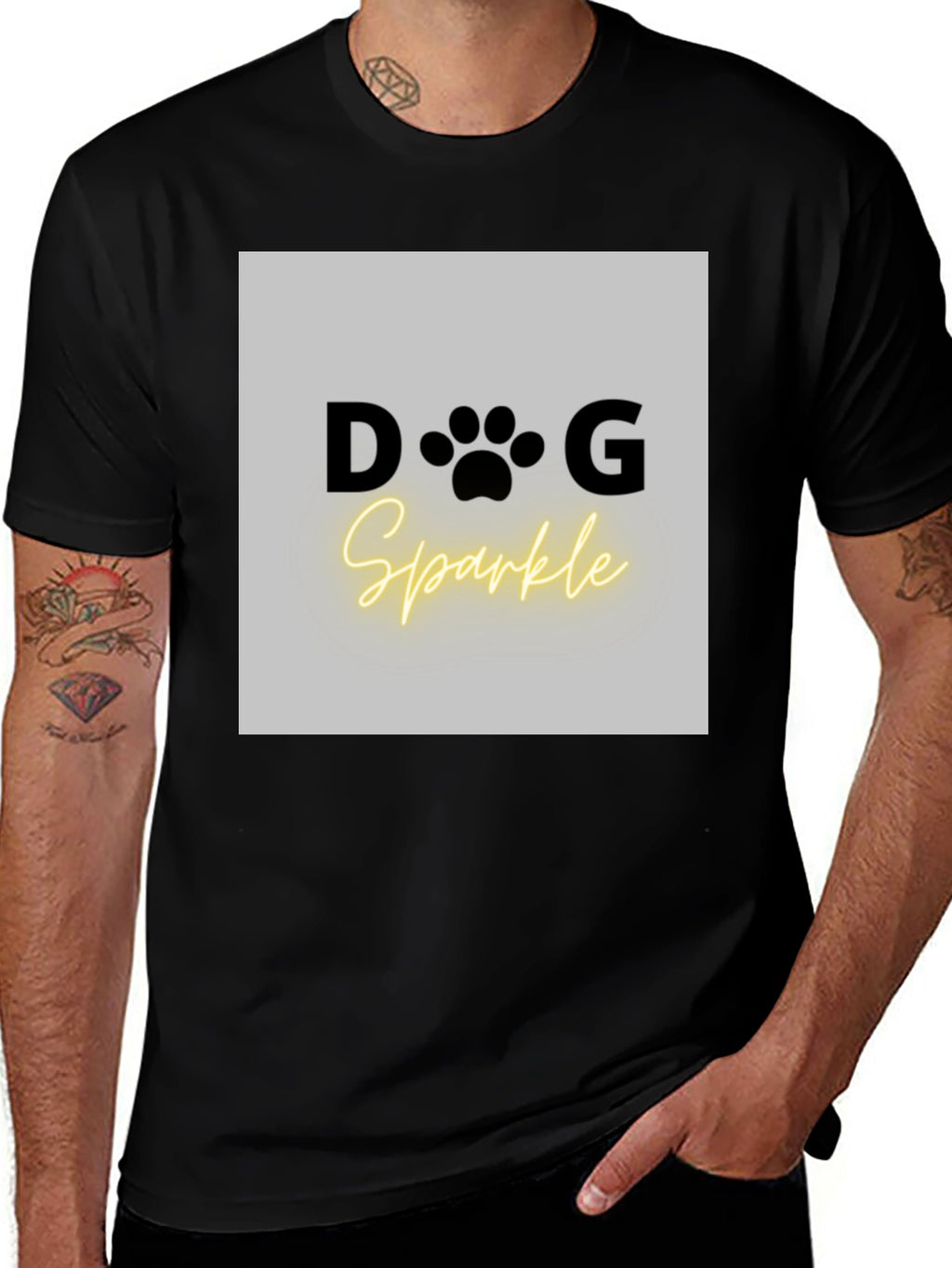 Dog Sparkle Graphic Tee - Unisex Black T-Shirt