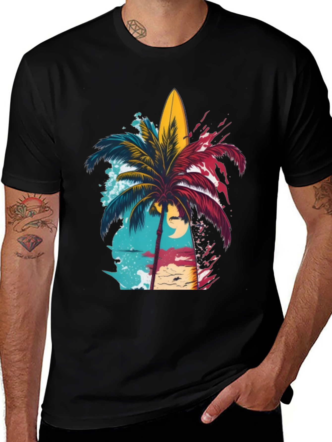 Island Vibes Graphic Tee - Black