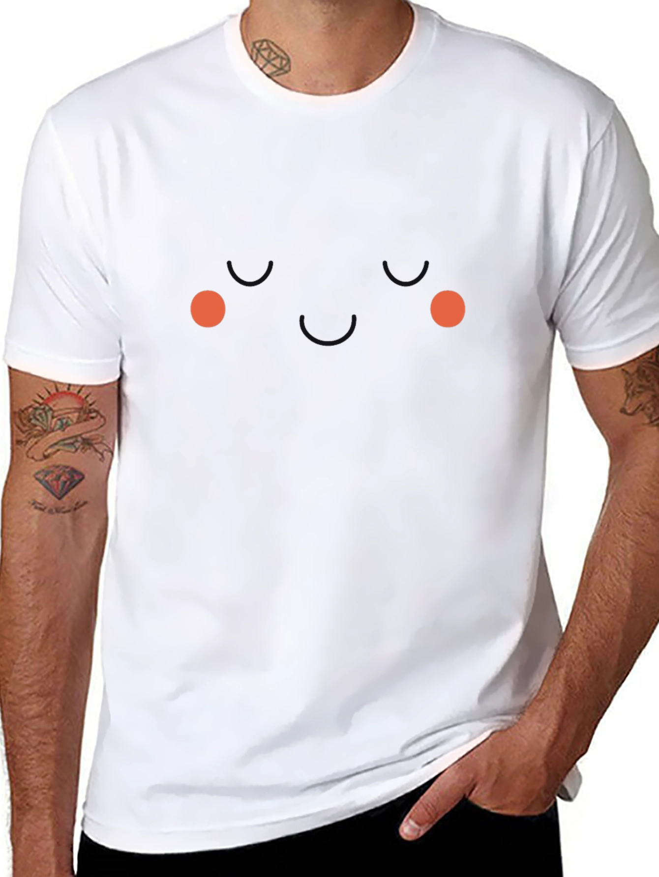 Funny Face Graphic Tee - Black Novelty T-Shirt