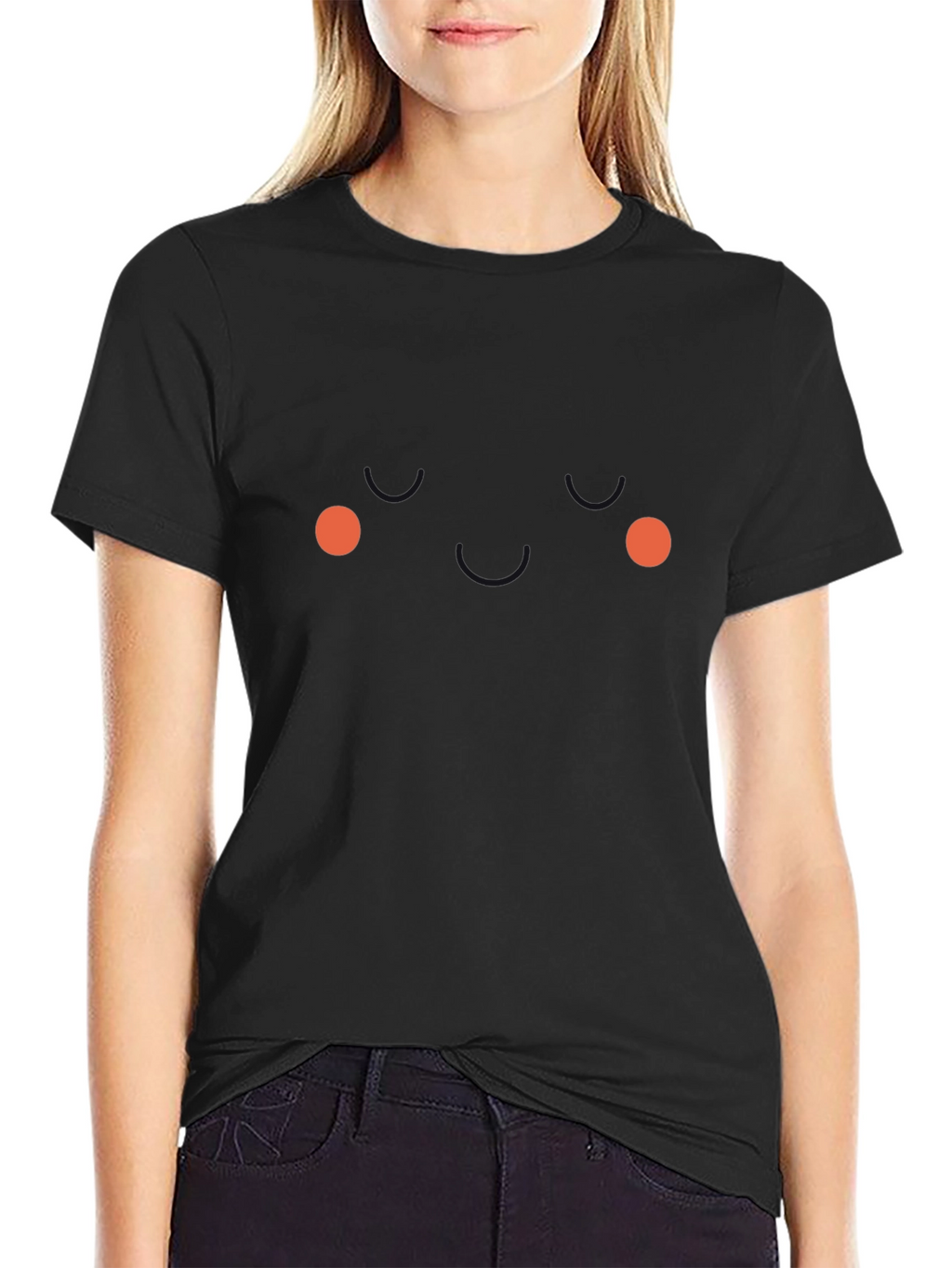 Funny Face Graphic Tee - Black Novelty T-Shirt