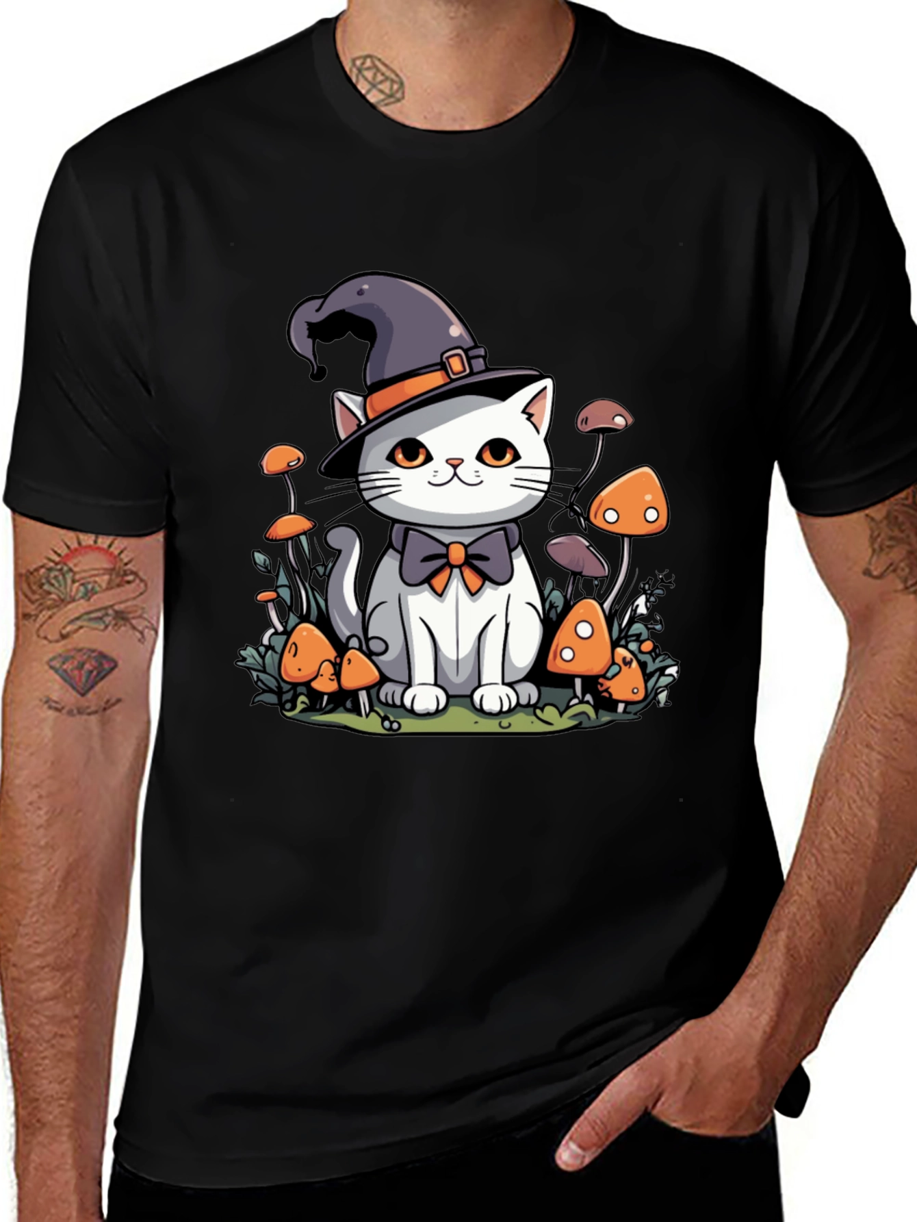 Whimsical Witch Cat T-Shirt