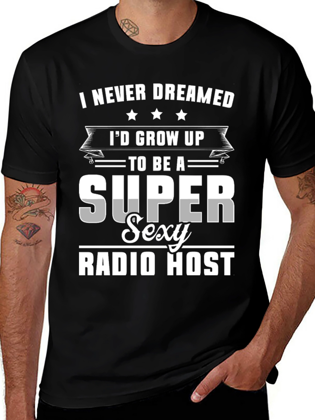 Super Sexy Radio Host Novelty Graphic T-Shirt