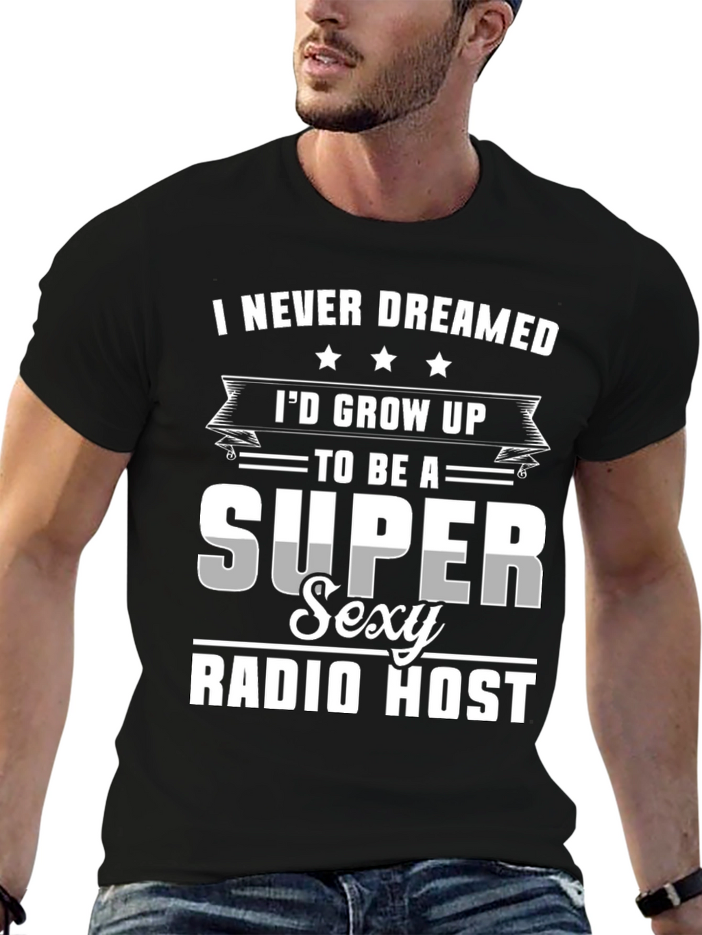 Super Sexy Radio Host Novelty Graphic T-Shirt