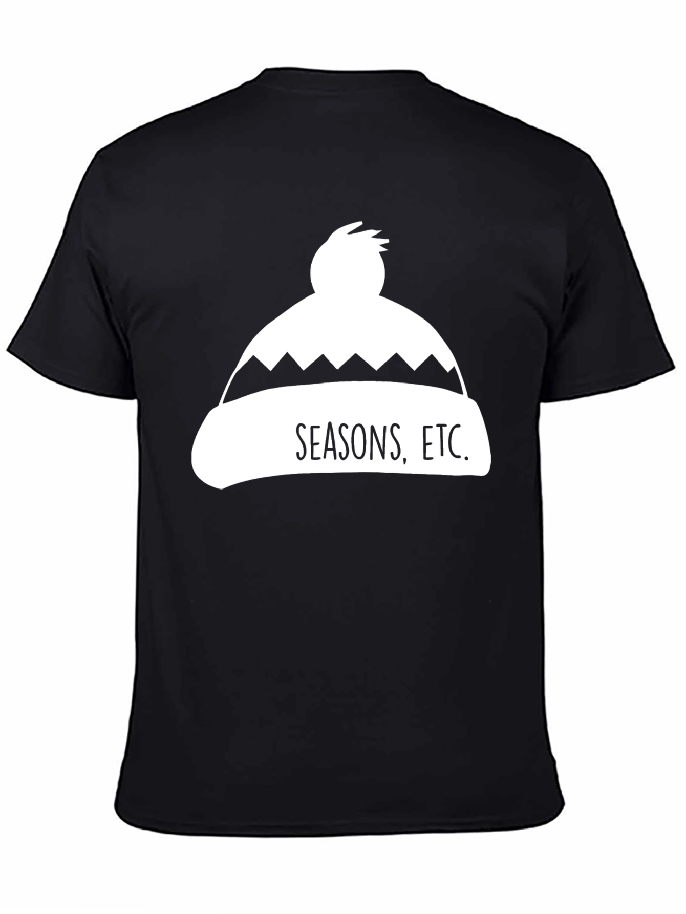 Seasons Etc. Winter Hat Graphic Tee - Black Cotton Blend