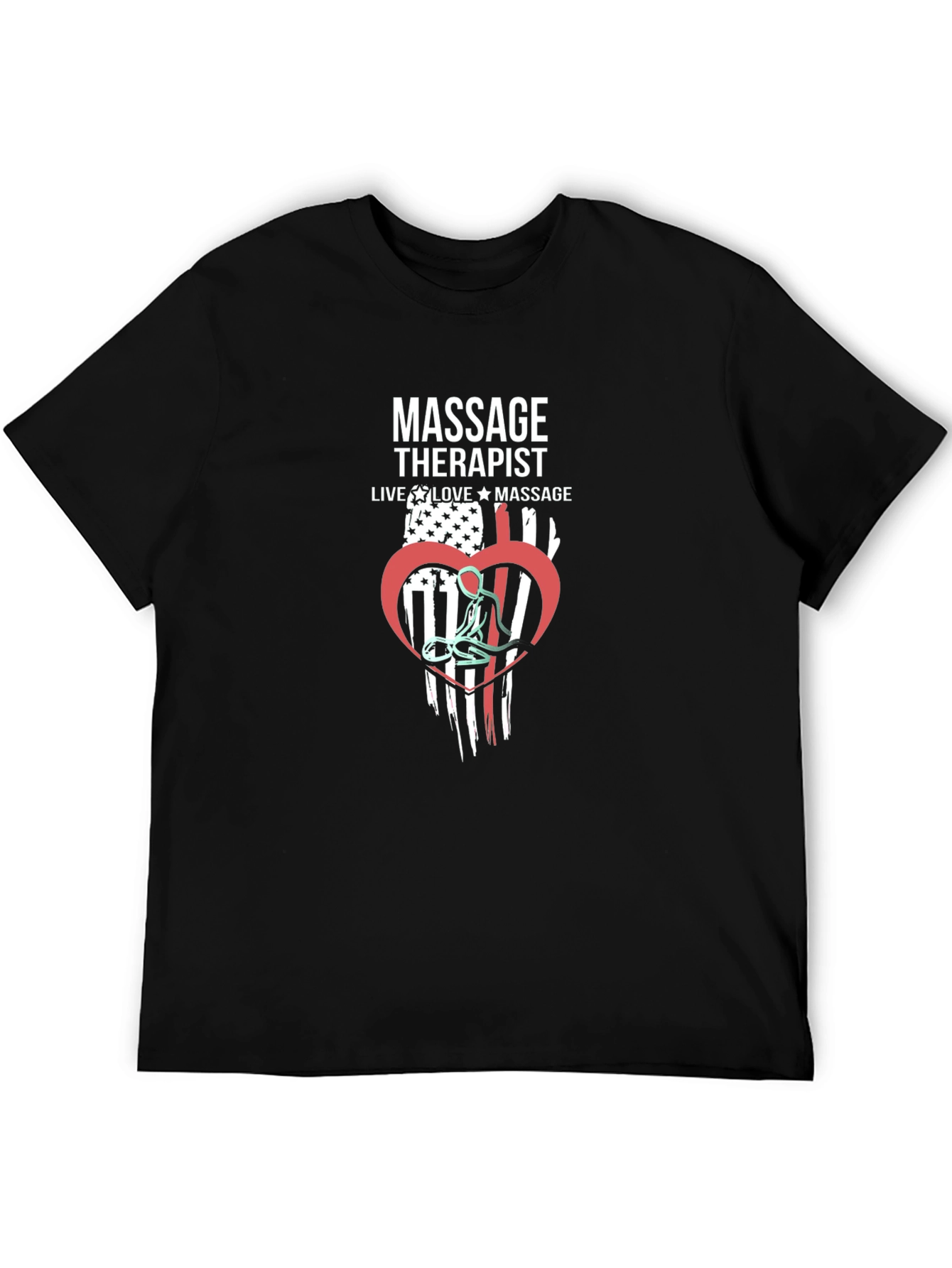 Massage Therapist Flag Graphic T-Shirt