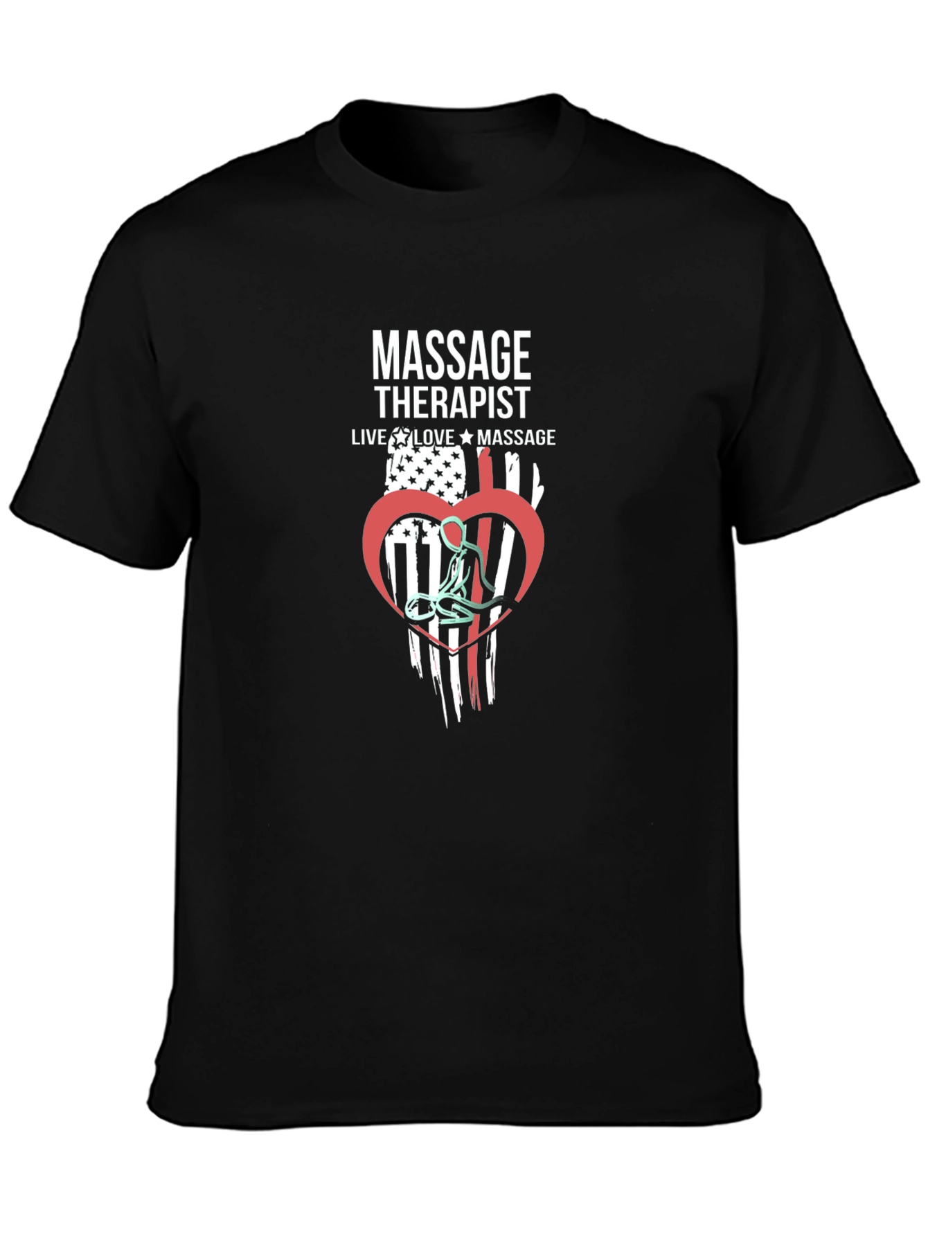 Massage Therapist Flag Graphic T-Shirt