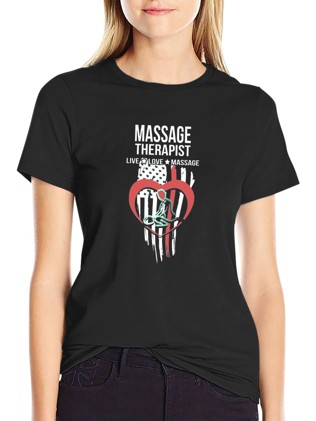 Massage Therapist Flag Graphic T-Shirt