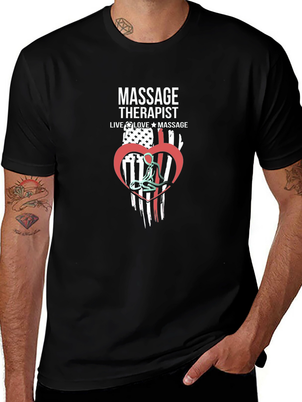 Massage Therapist Flag Graphic T-Shirt