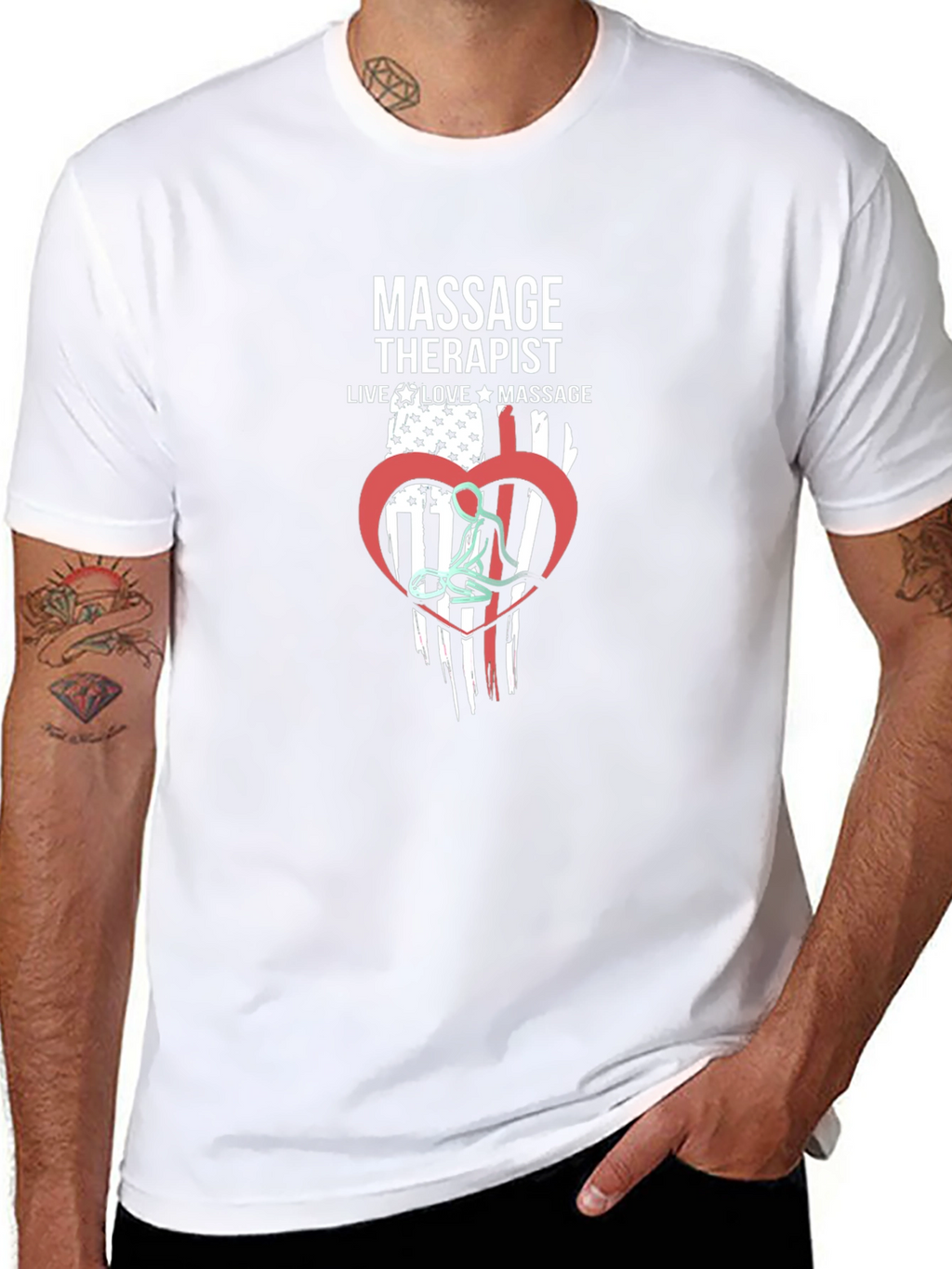 Massage Therapist Flag Graphic T-Shirt