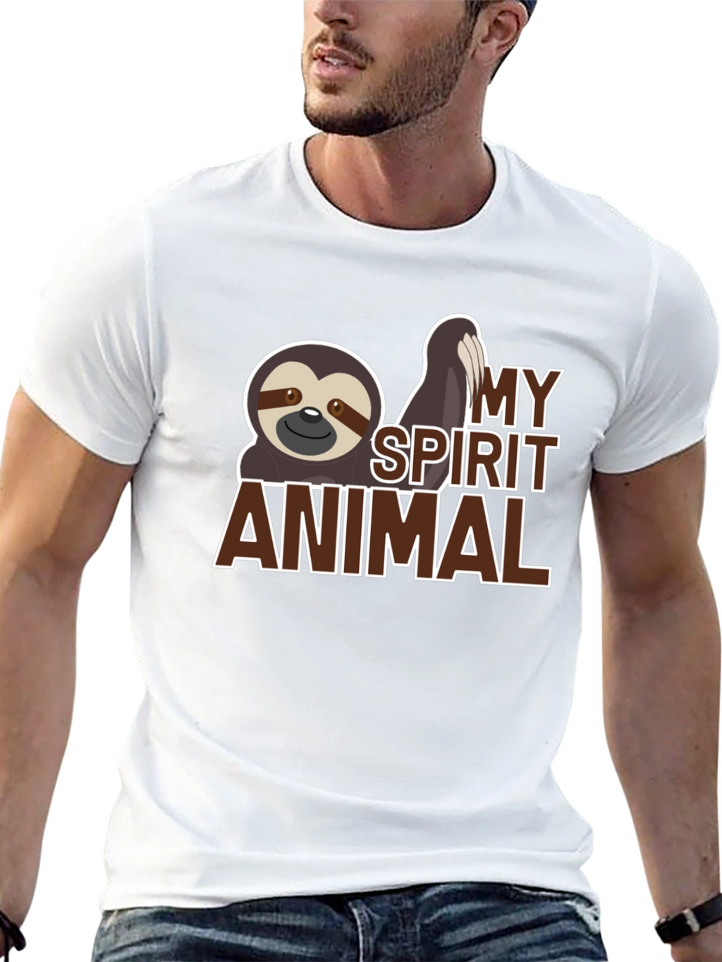 Sloth Spirit Animal Graphic T-Shirt