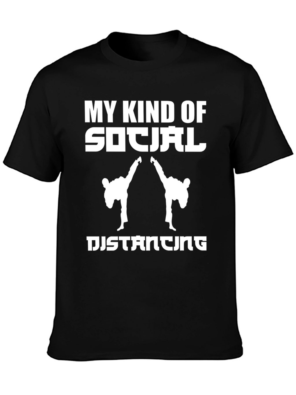 Social Distancing Martial Arts Black T-Shirt
