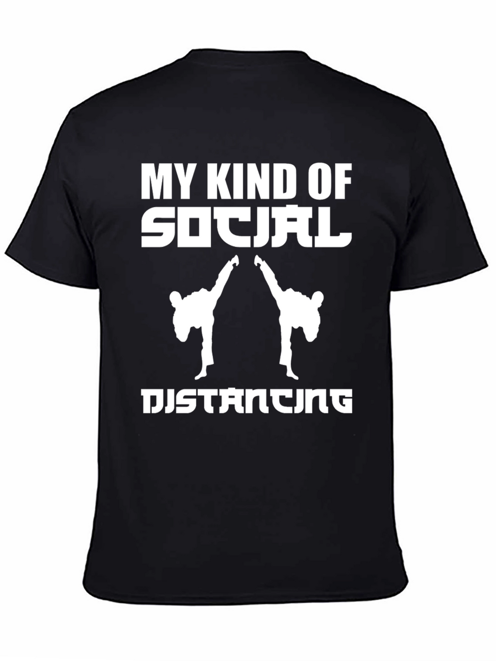 Social Distancing Martial Arts Black T-Shirt