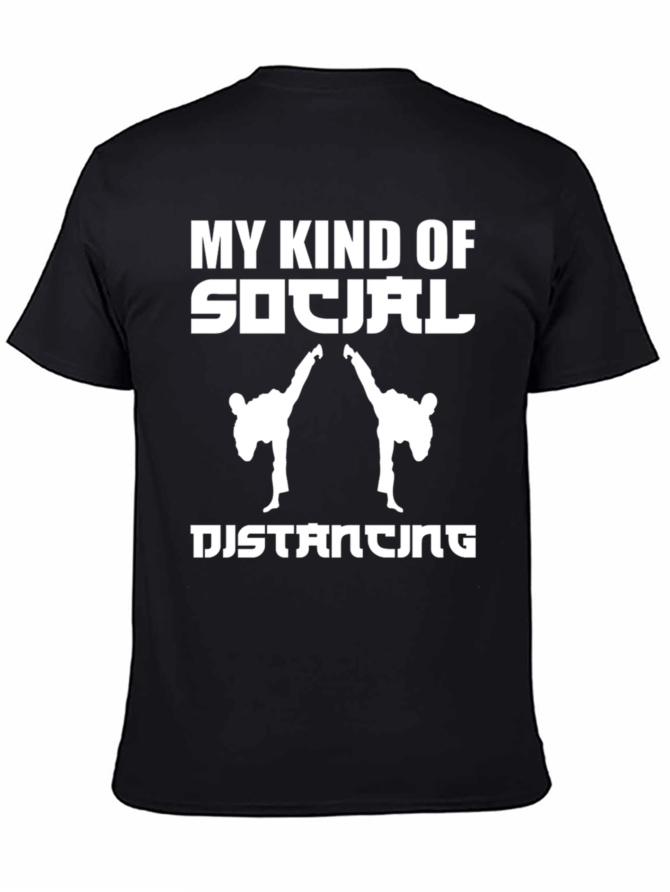 Social Distancing Martial Arts Black T-Shirt