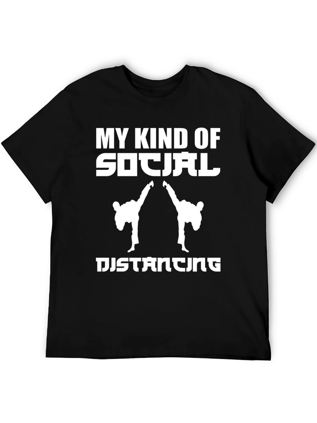 Social Distancing Martial Arts Black T-Shirt