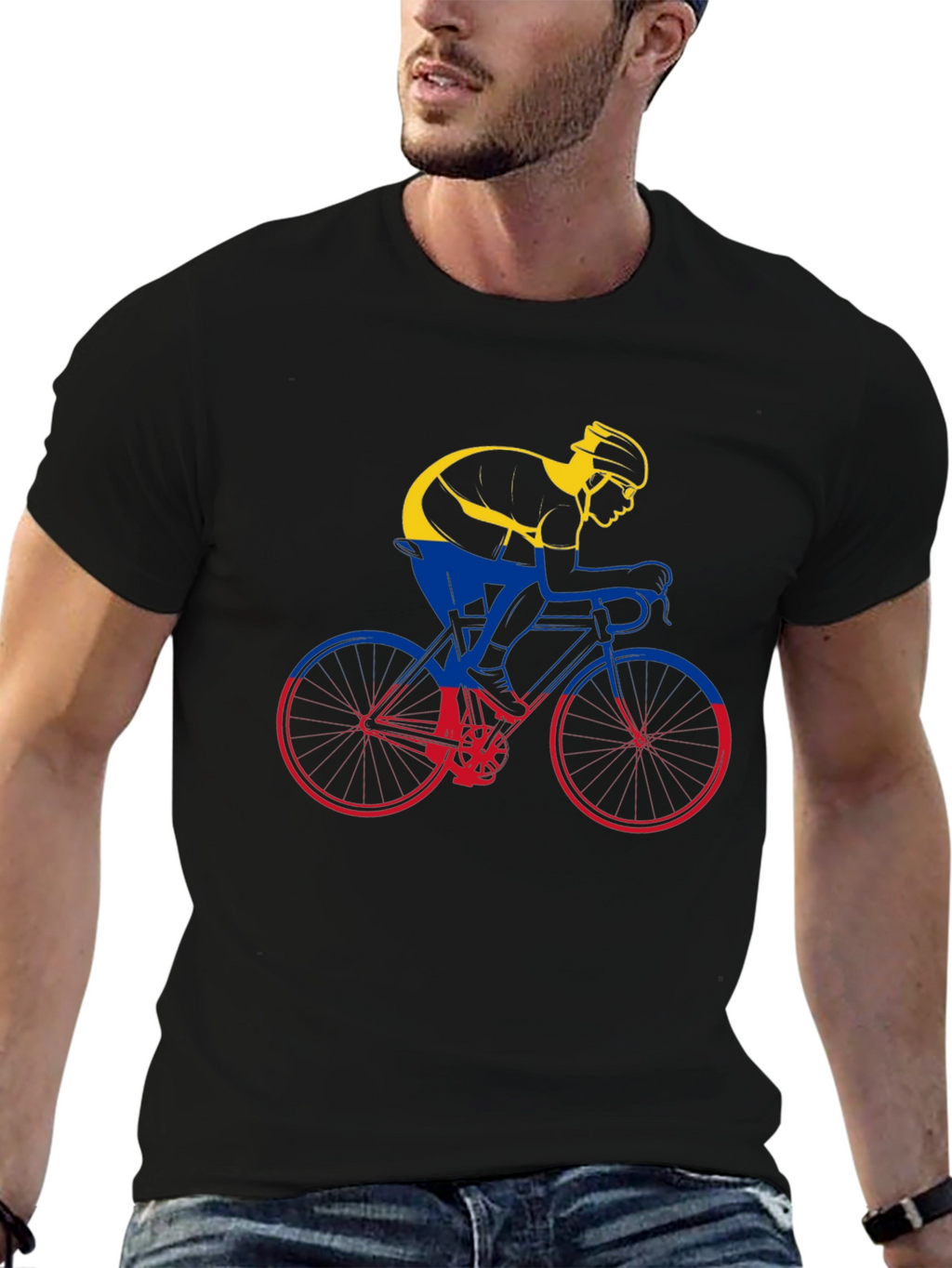 Colombia Cycling T-Shirt - Mens Black Tee