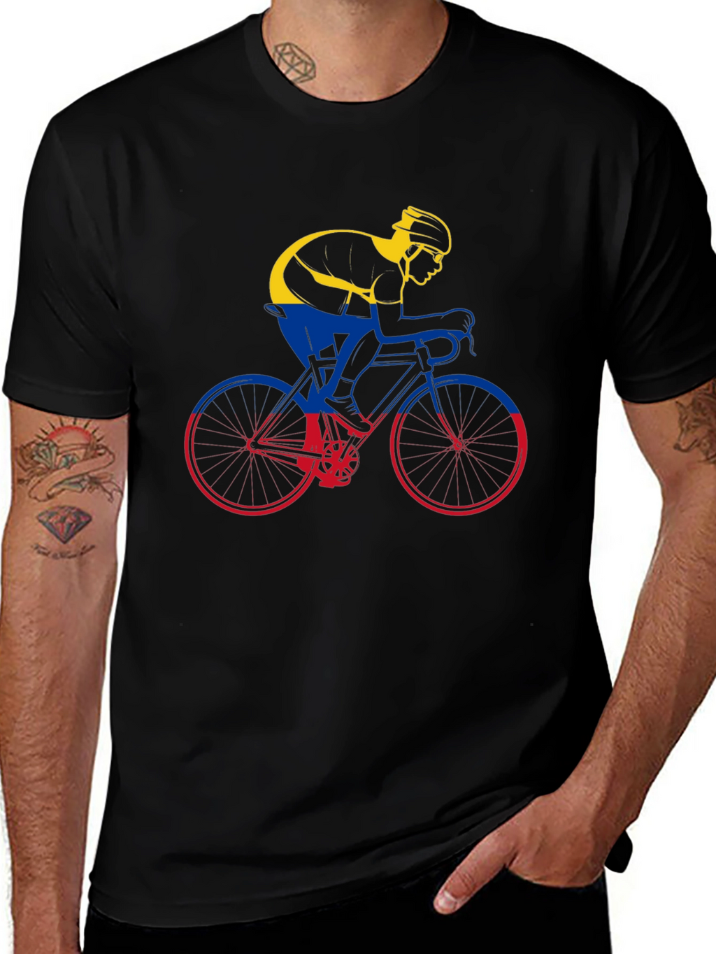 Colombia Cycling T-Shirt - Mens Black Tee