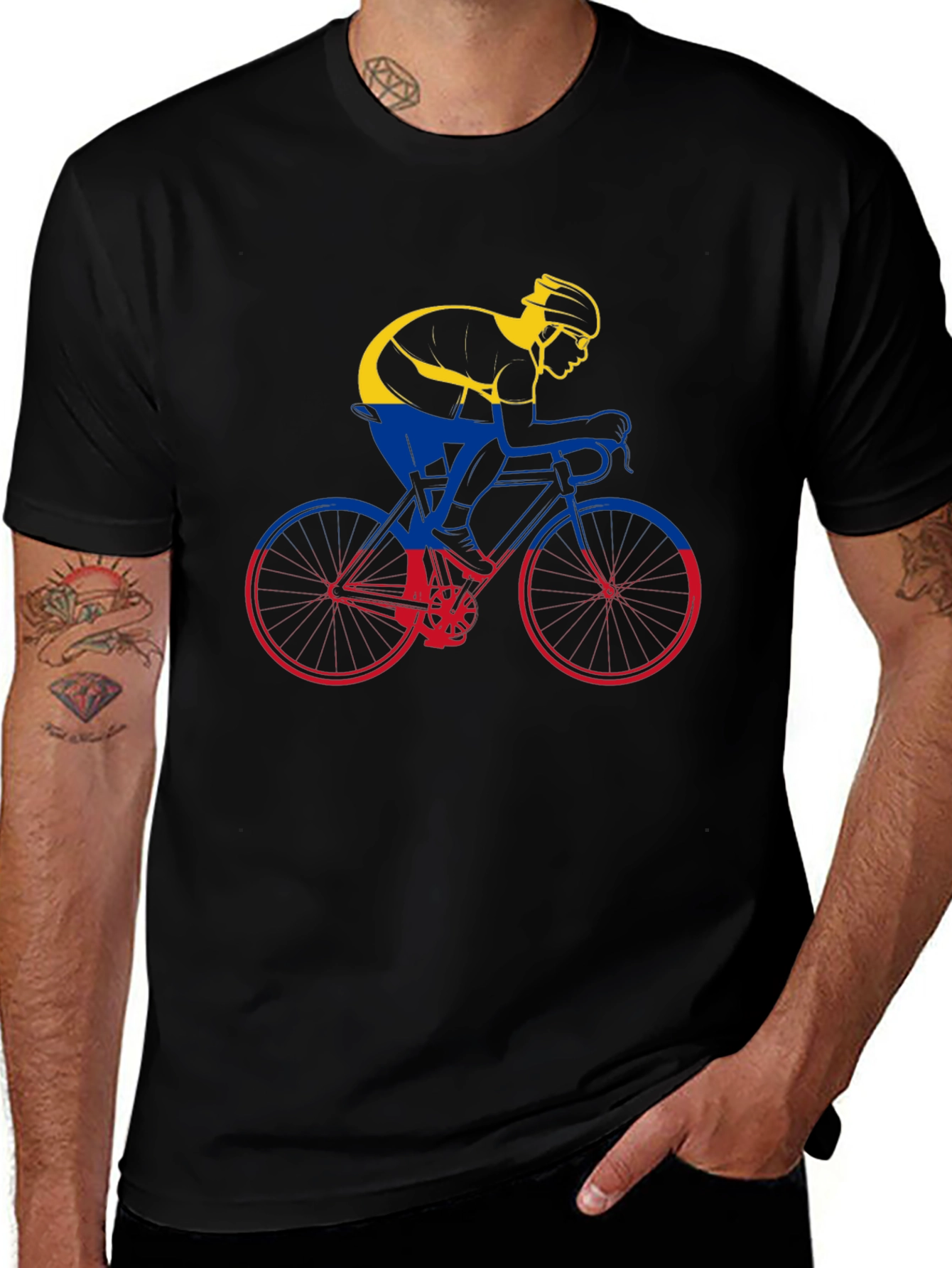 Colombia Cycling T-Shirt - Mens Black Tee