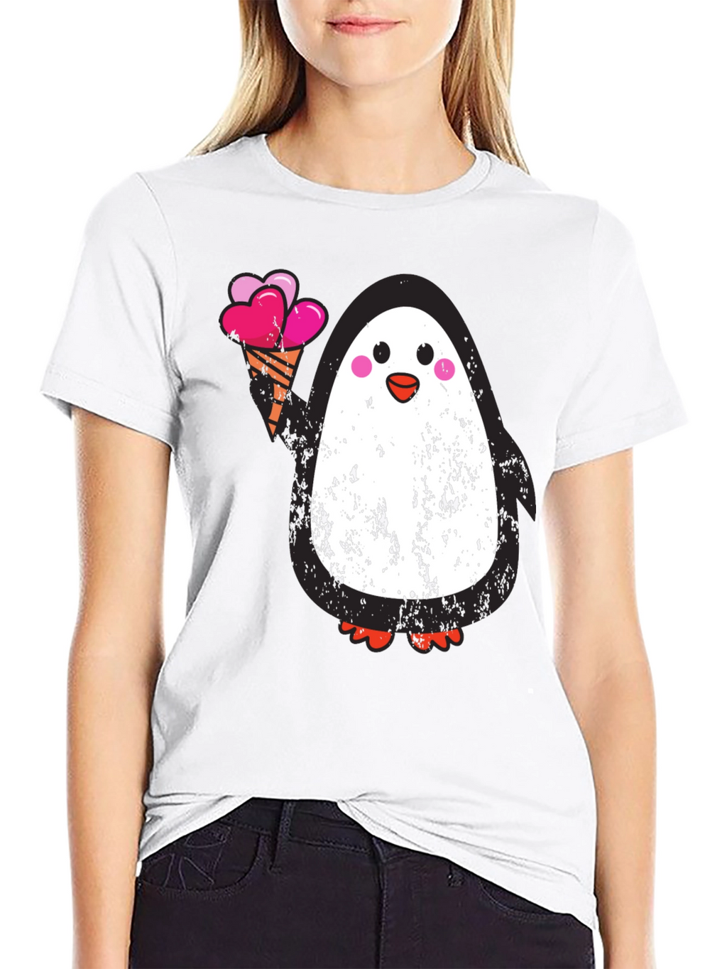 Penguin Ice Cream Graphic Tee - Black