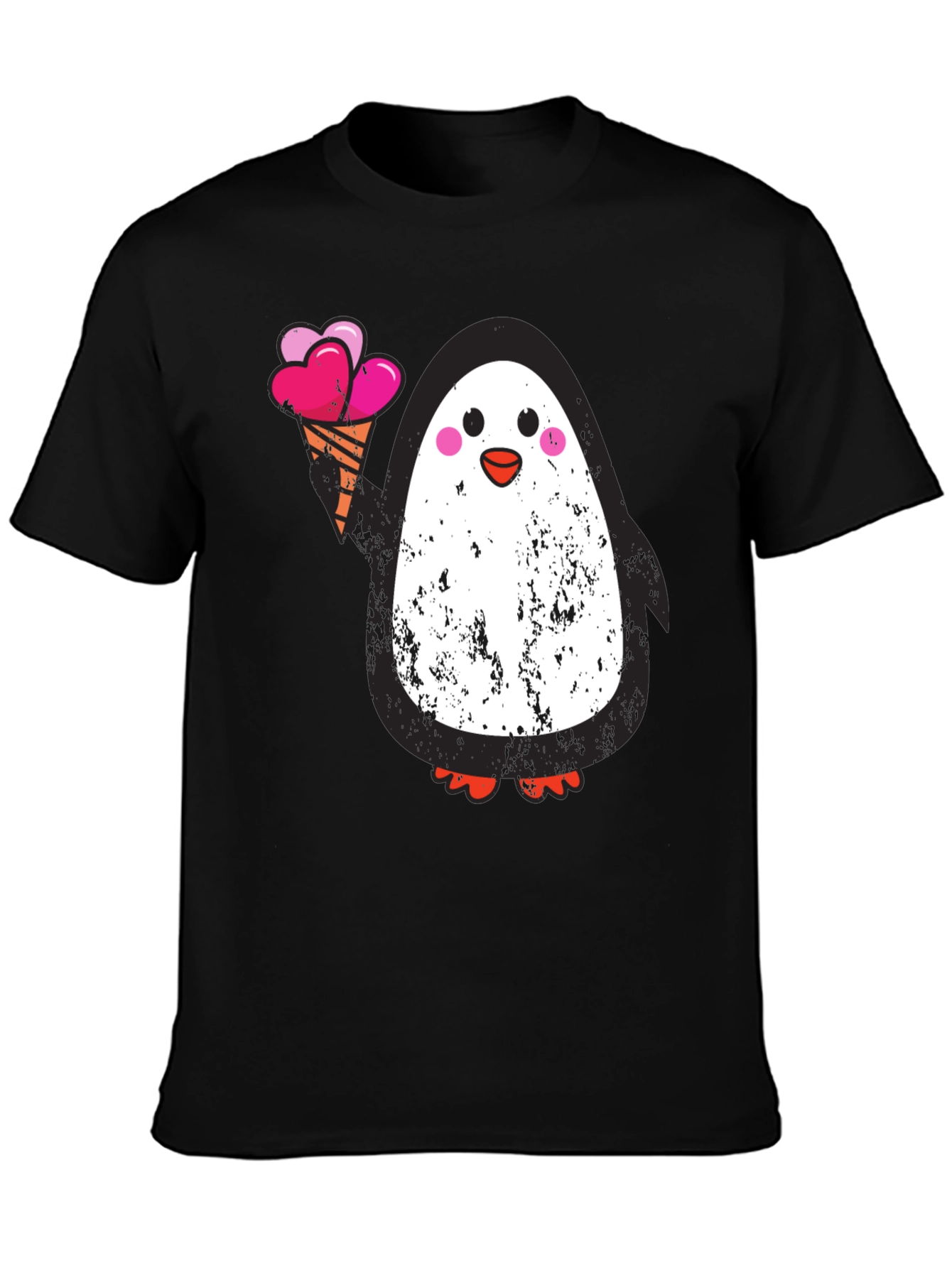 Penguin Ice Cream Graphic Tee - Black