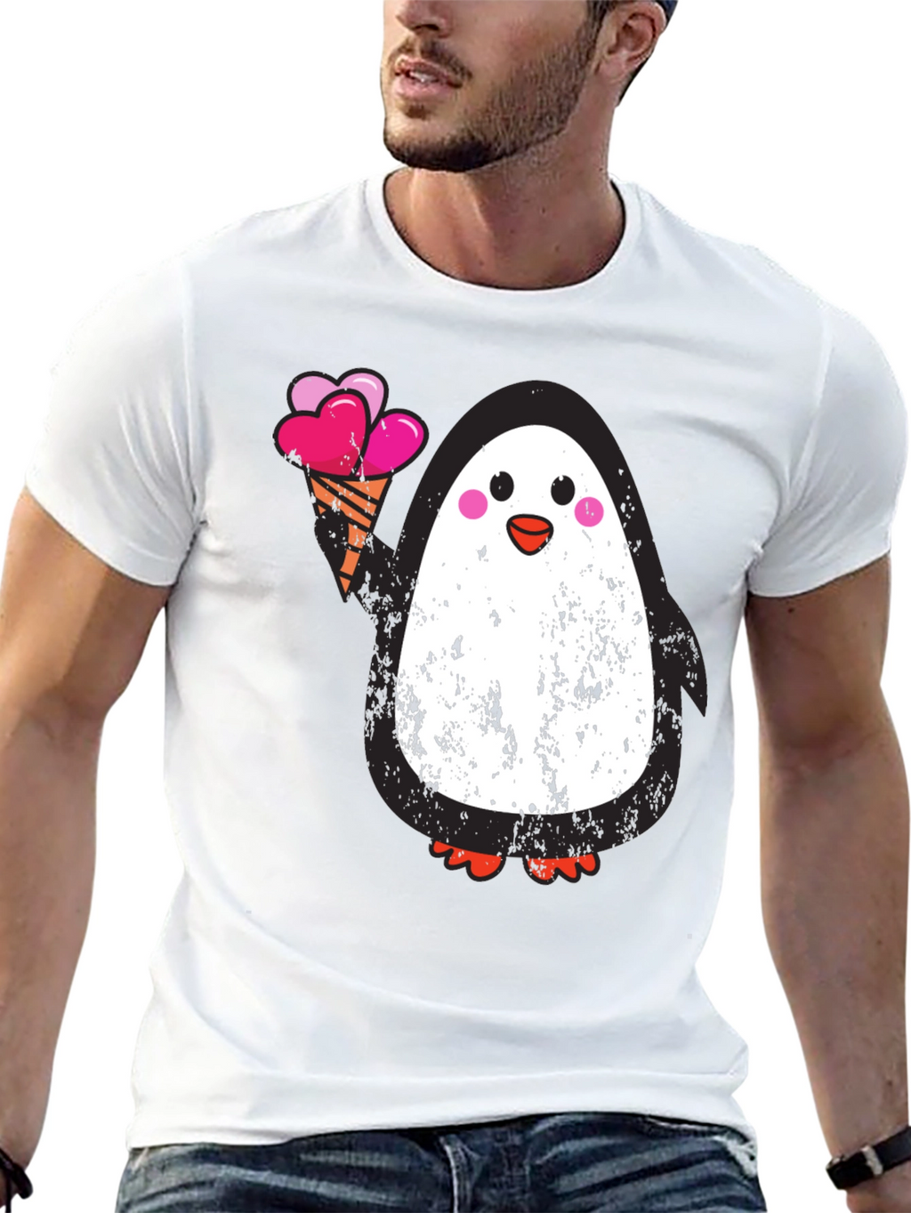 Penguin Ice Cream Graphic Tee - Black