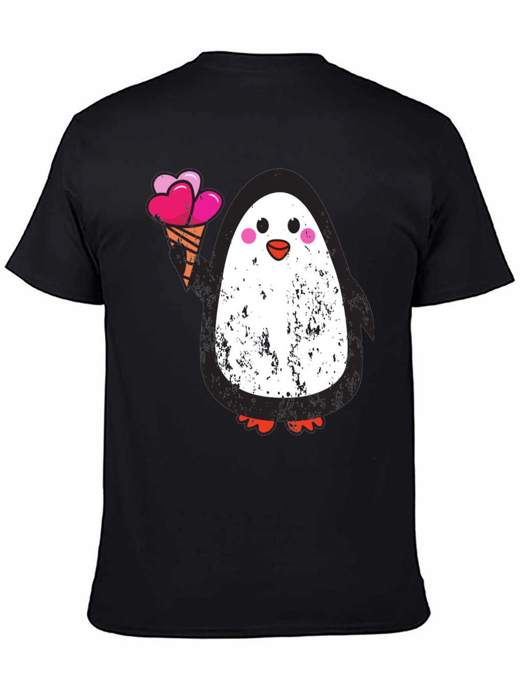 Penguin Ice Cream Graphic Tee - Black