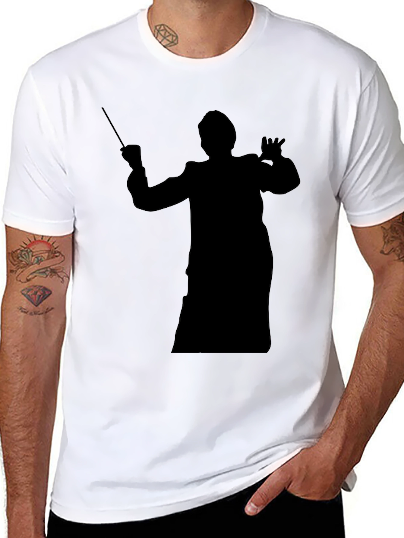 Conductor Silhouette Graphic T-Shirt - Black