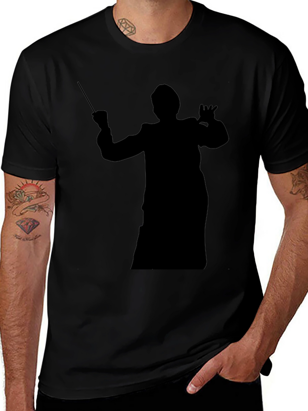 Conductor Silhouette Graphic T-Shirt - Black
