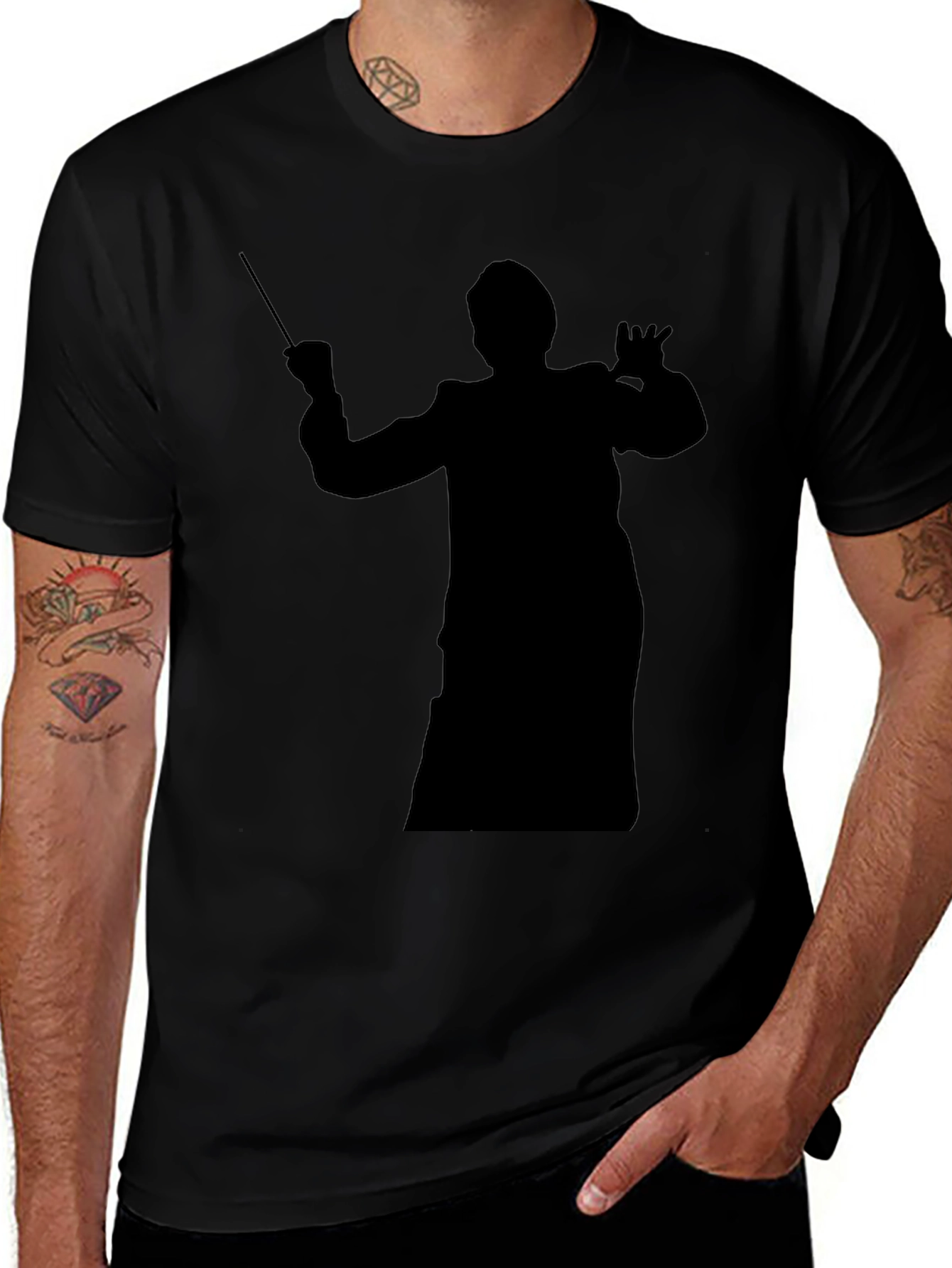 Conductor Silhouette Graphic T-Shirt - Black