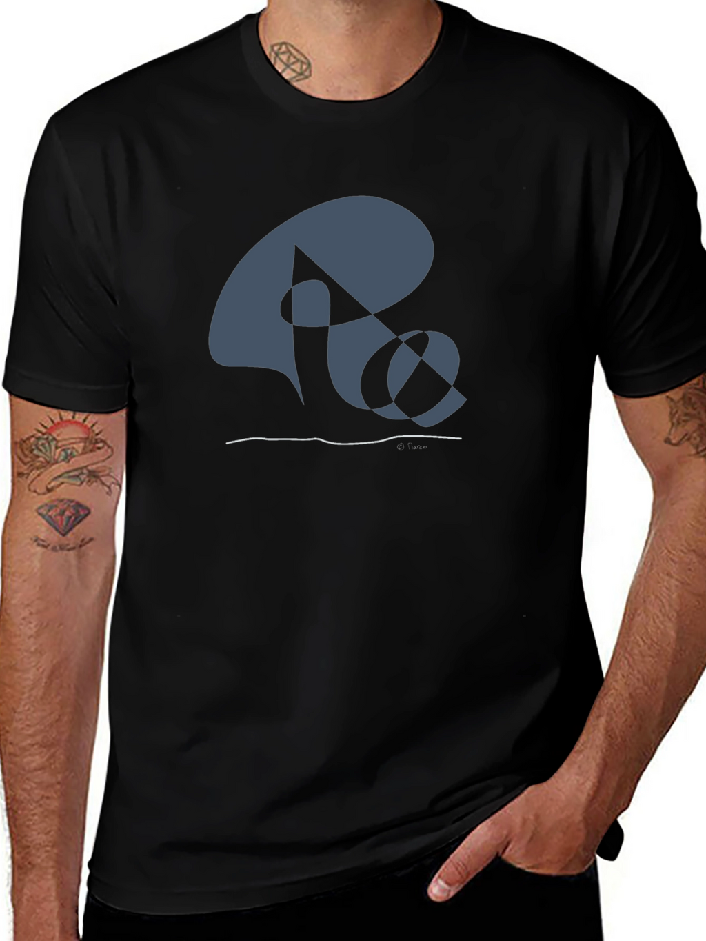 Abstract Design Black T-Shirt