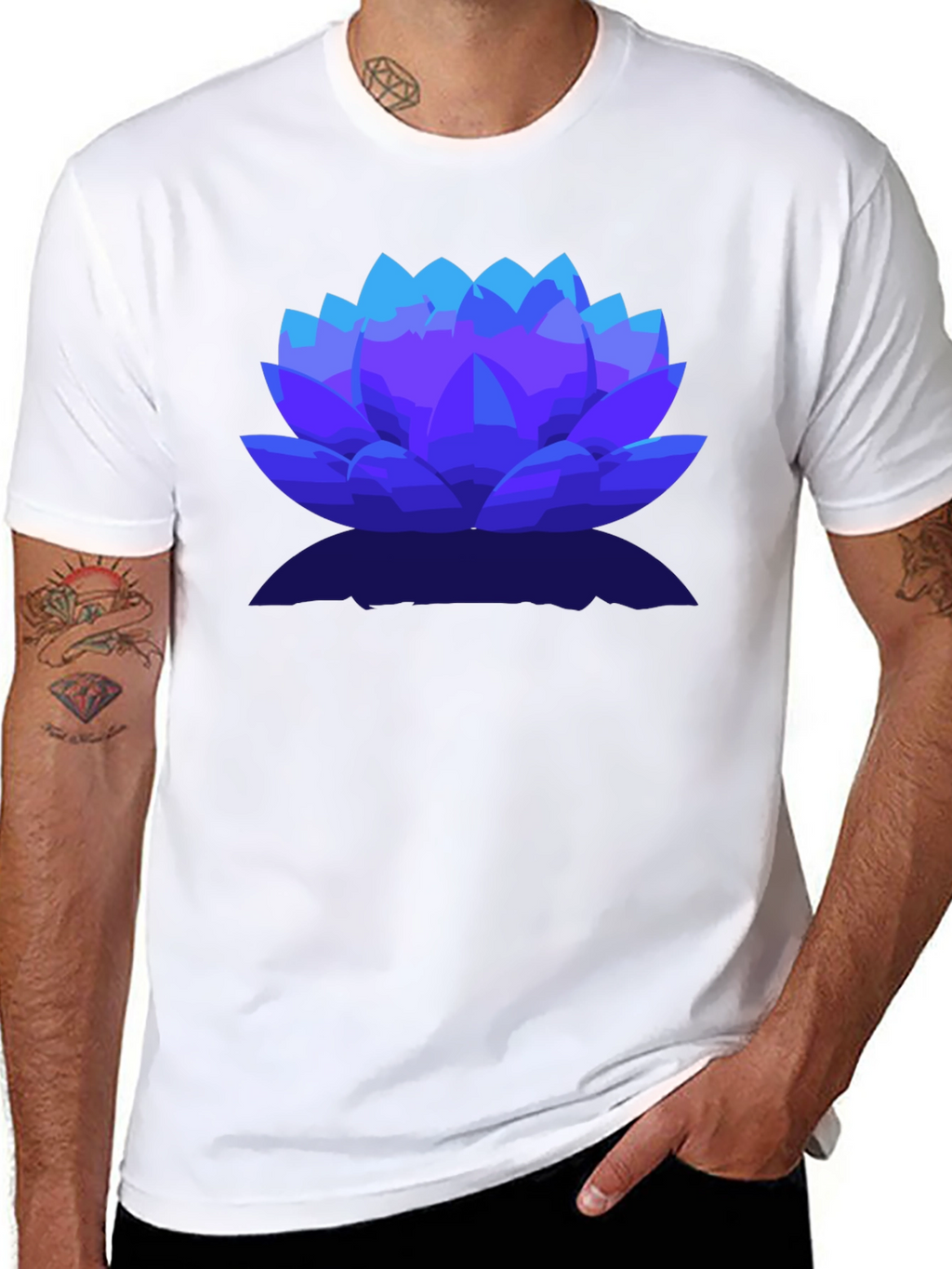 Lotus Flower Graphic Tee - Stylish Mens T-Shirt