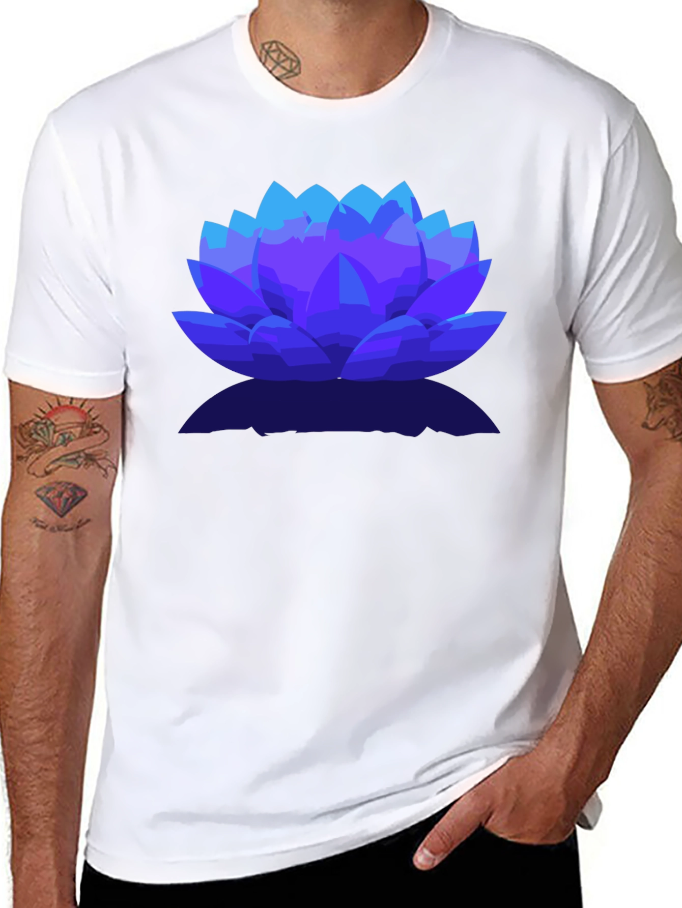 Lotus Flower Graphic Tee - Stylish Mens T-Shirt