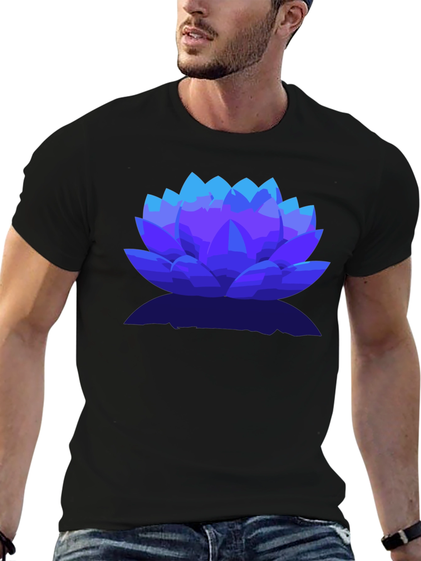 Lotus Flower Graphic Tee - Stylish Mens T-Shirt