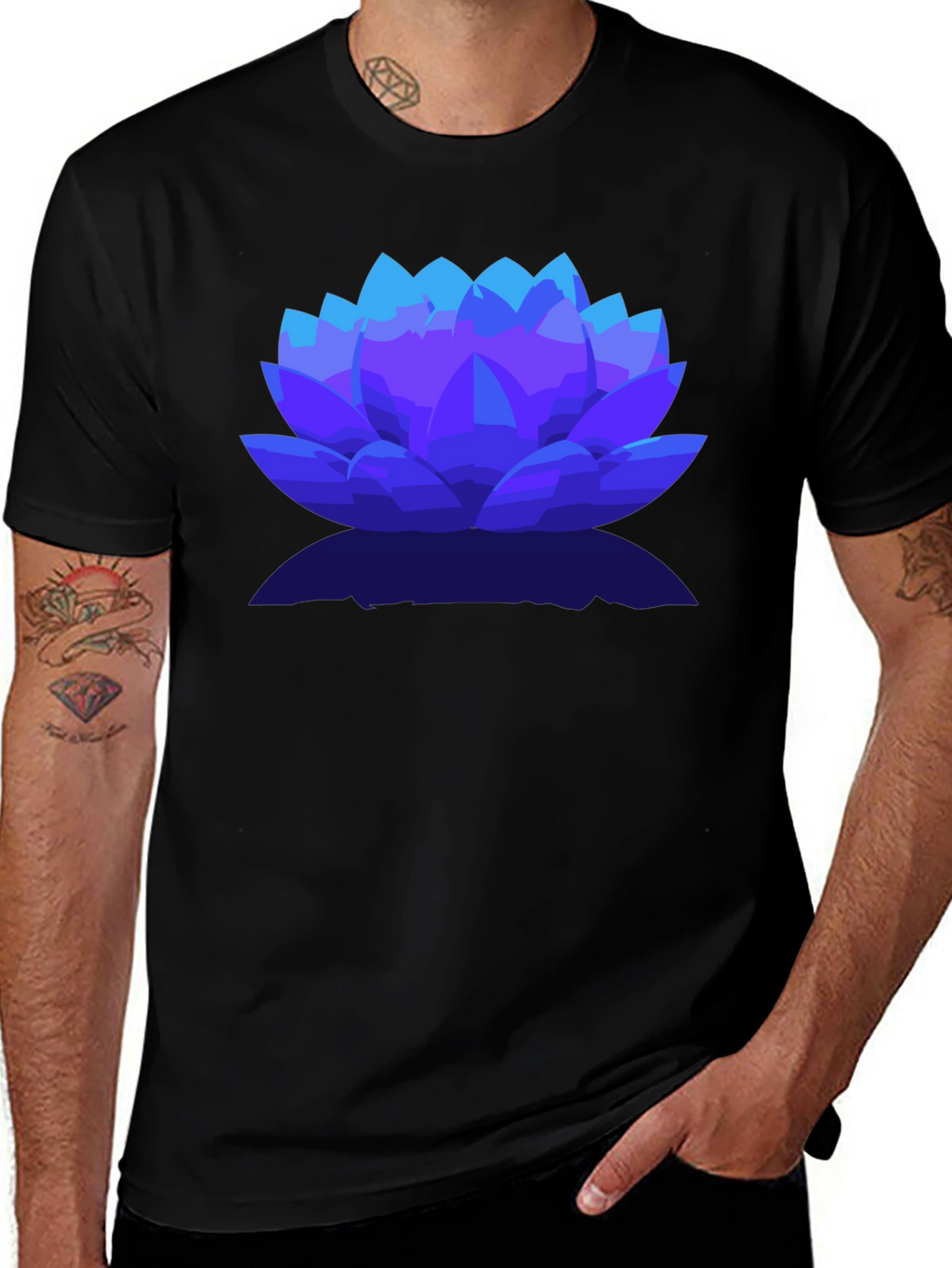 Lotus Flower Graphic Tee - Stylish Mens T-Shirt