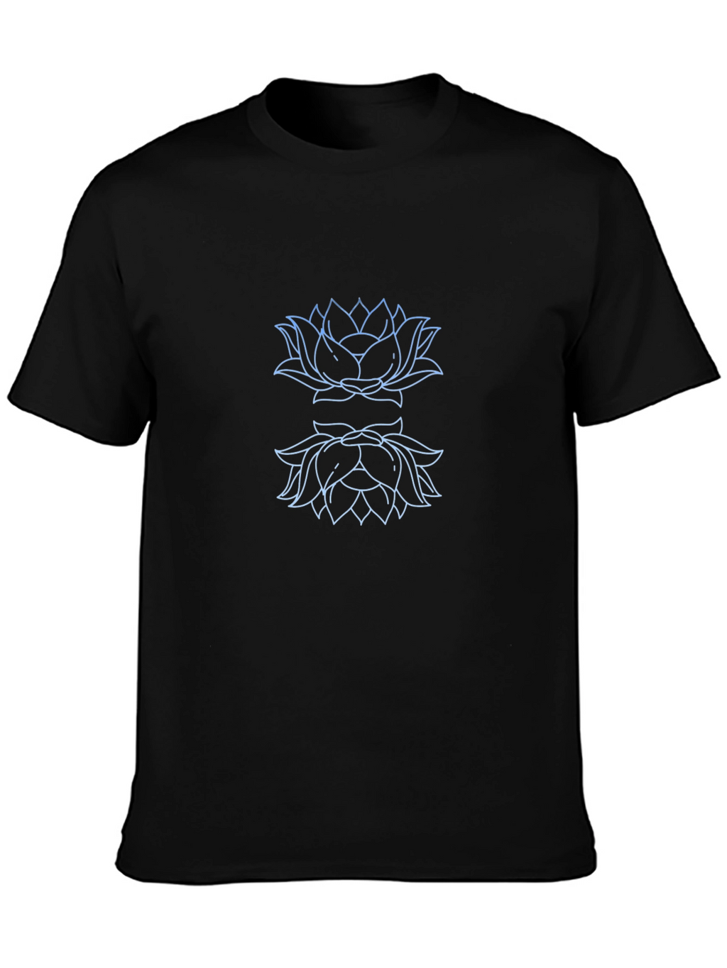 Lotus Outline Graphic Black T-Shirt