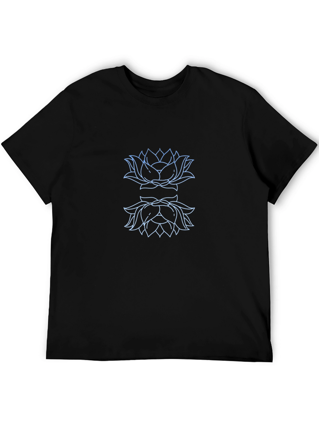 Lotus Outline Graphic Black T-Shirt