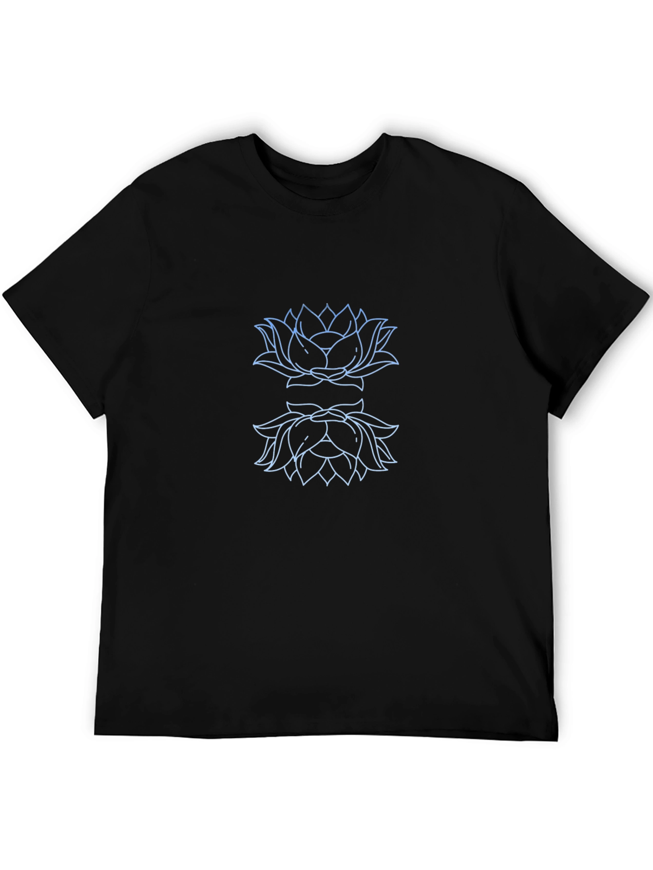 Lotus Outline Graphic Black T-Shirt