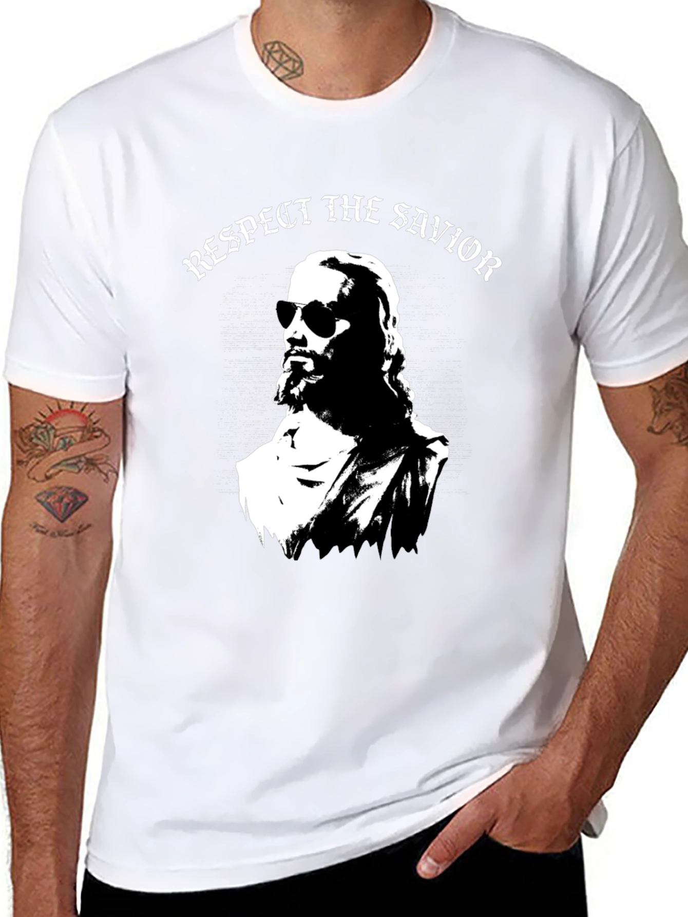 Respect the Savior Graphic T-Shirt - Cool Jesus Design