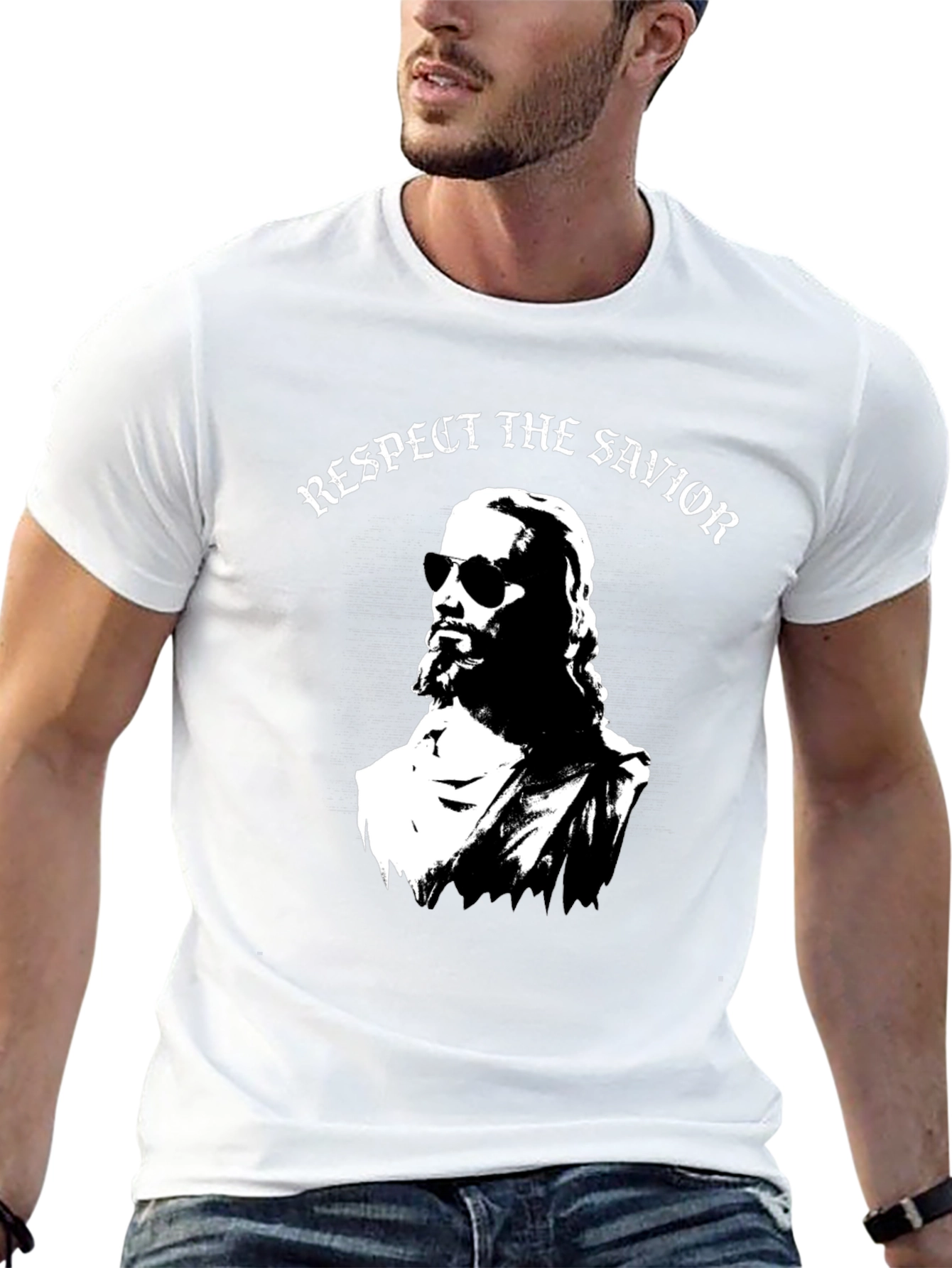 Respect the Savior Graphic T-Shirt - Cool Jesus Design