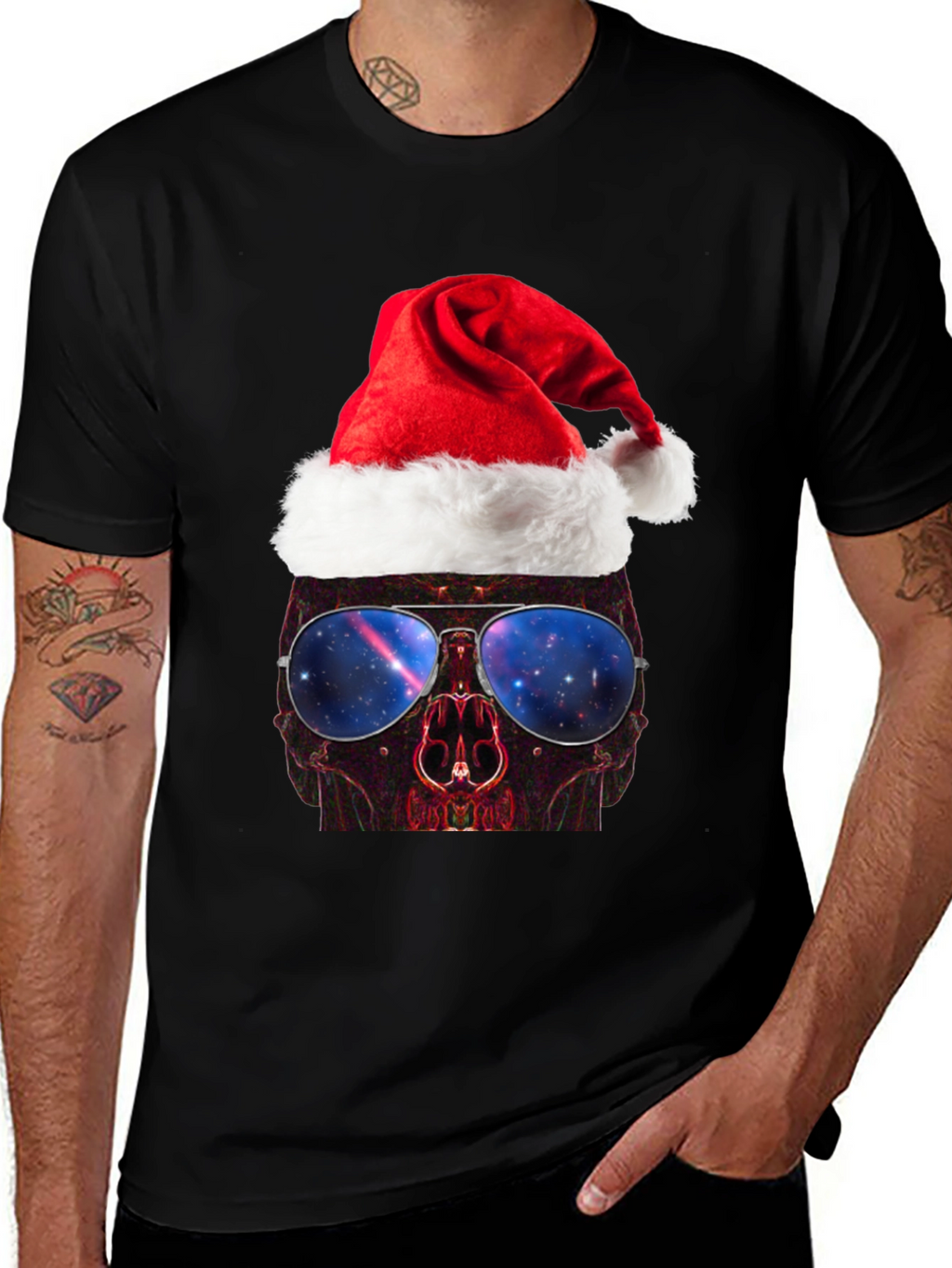 Skull Santa Hat T-Shirt