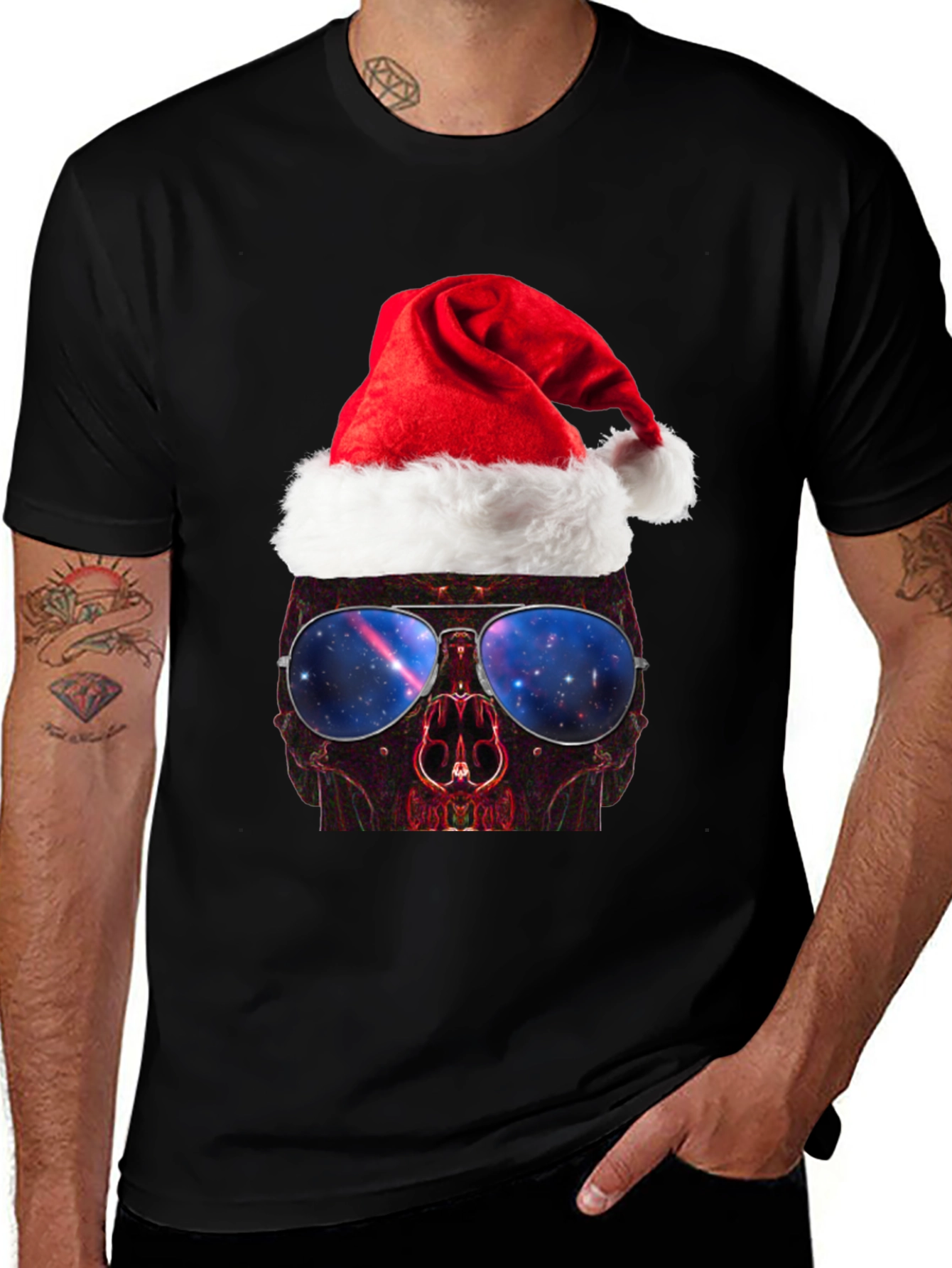 Skull Santa Hat T-Shirt