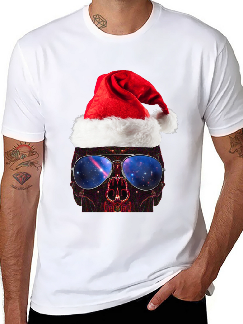Skull Santa Hat T-Shirt