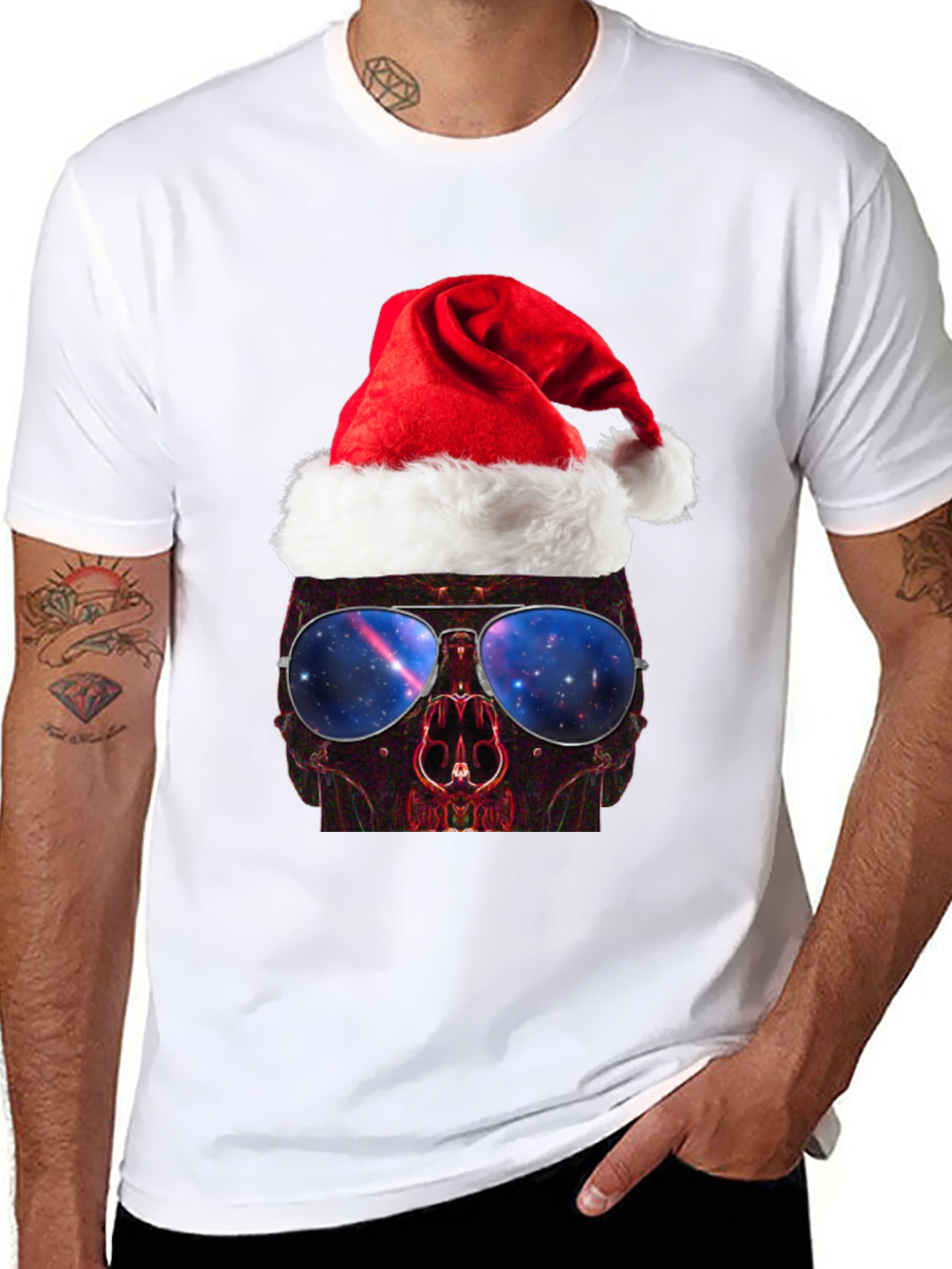 Skull Santa Hat T-Shirt