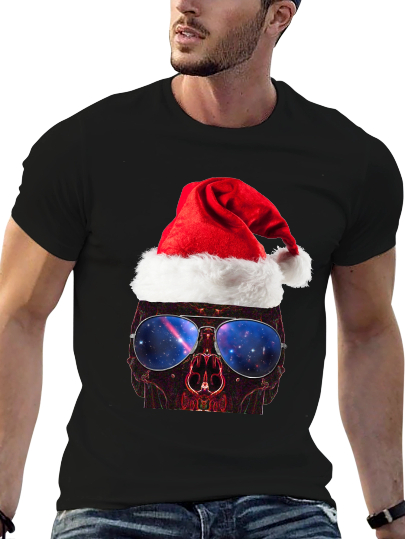 Skull Santa Hat T-Shirt