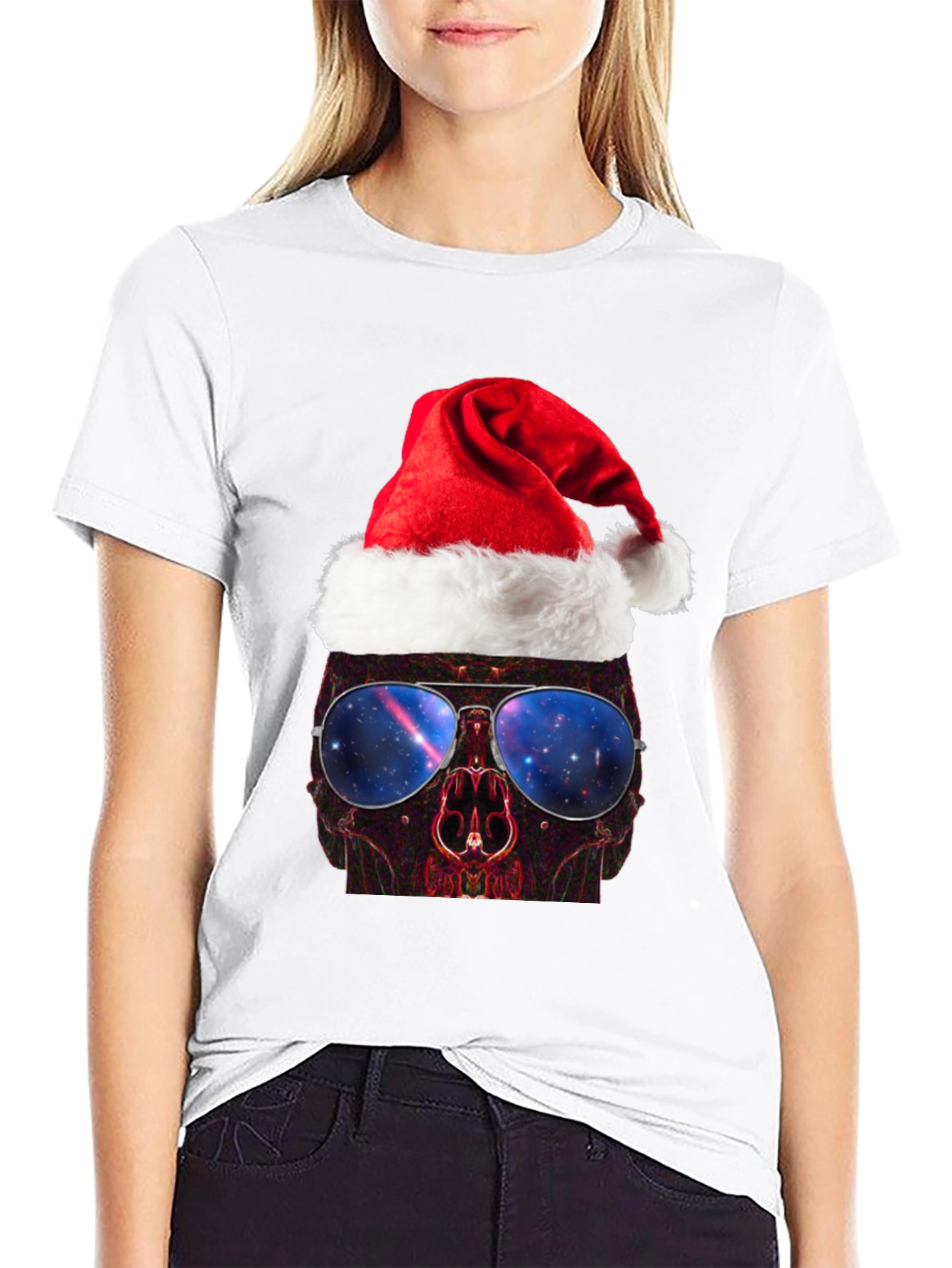 Skull Santa Hat T-Shirt