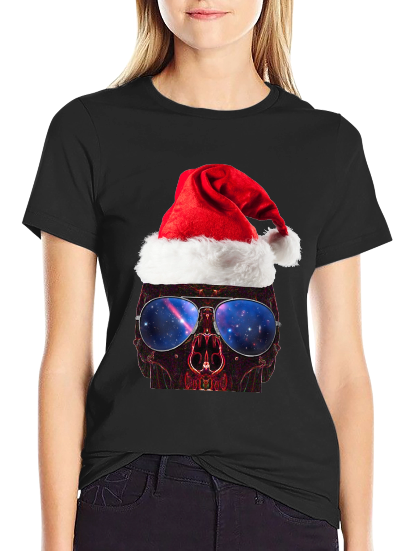 Skull Santa Hat T-Shirt