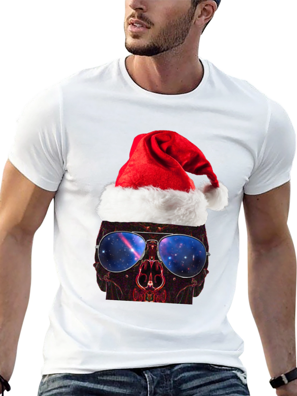 Skull Santa Hat T-Shirt