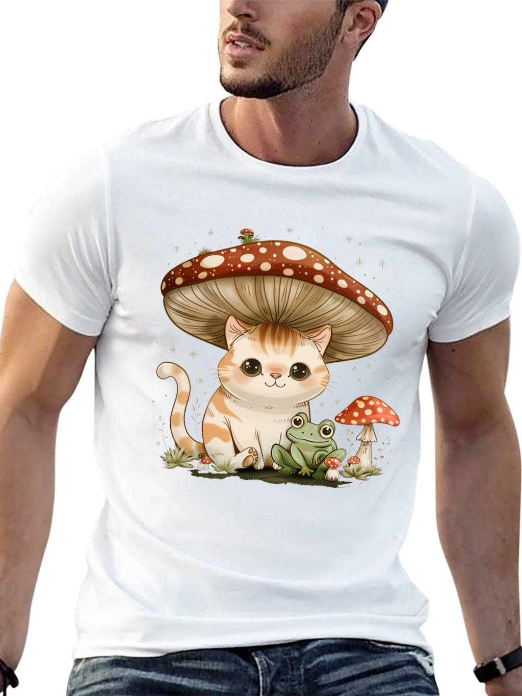 Cat Under Mushroom T-Shirt