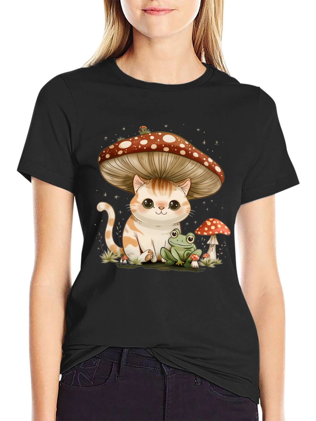 Cat Under Mushroom T-Shirt